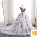 China Lixury Purple Tiered encaje Taobao vestidos de novia vestido de novia